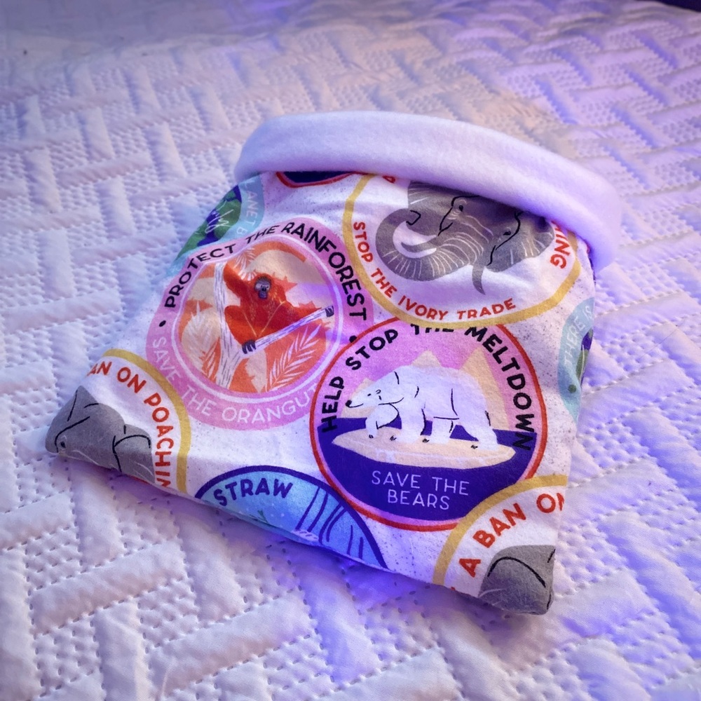 Small pet hedgehog rat guinea pig cuddle sack bed